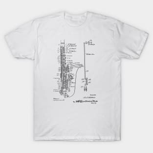 saxophone vintage patent drawing T-Shirt